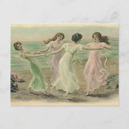 Fun on the Beach Vintage Postcard