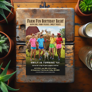 Fun on the Farm Birthday Bash Postcard