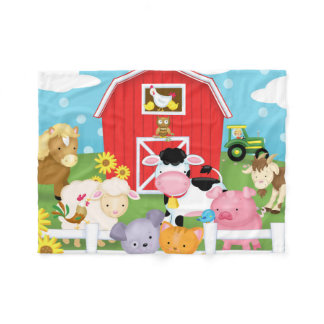 Fun on the Farm Flannel Blanket