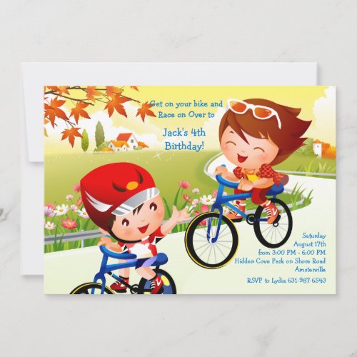 Fun on Wheels Tots Birthday Party Invitations