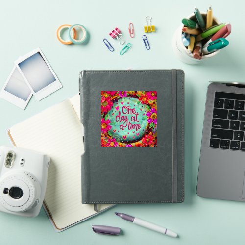 Fun One Day at a Time Floral  Inspirivity Sticker