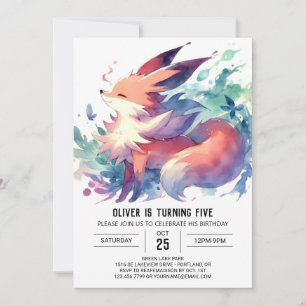 Fun Online Fox Birthday Invitation