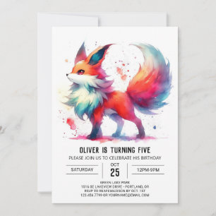Fun Online Fox Birthday Invitation
