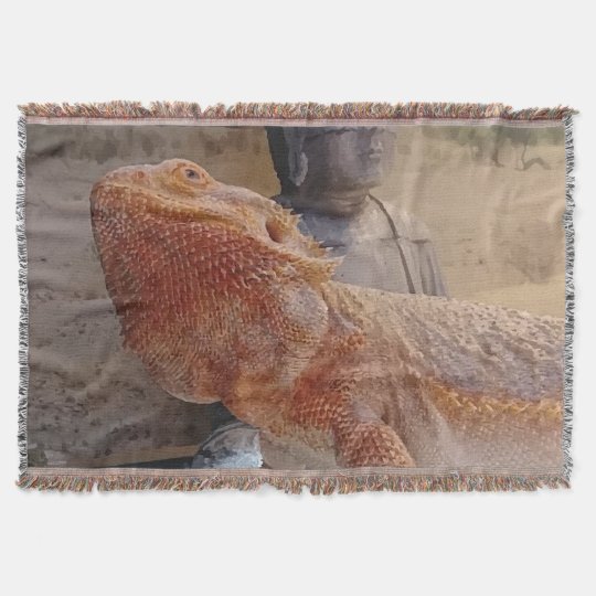 Fun Orange Bearded Dragon Photo Print Design Throw Blanket | Zazzle.com