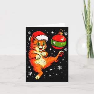 Fun Orange Cat Humor Christmas Ornament Football S Card