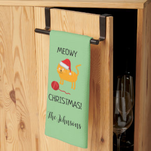 Meowy Christmas Black Cat Kitchen Towel Set – The Good Cat Company