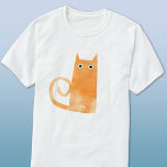 Fun Orange Cat T-Shirt<br><div class="desc">Cute and mildly alarmed little watercolor orange ginger cat,  perfect for animal lovers. Original art by Nic Squirrell.</div>