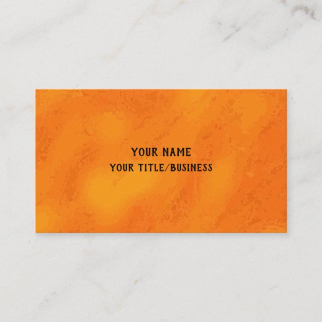 Fun Orange Color Background Business Card (Front)
