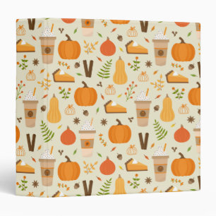 Fun Orange Fall Pattern 3 Ring Binder