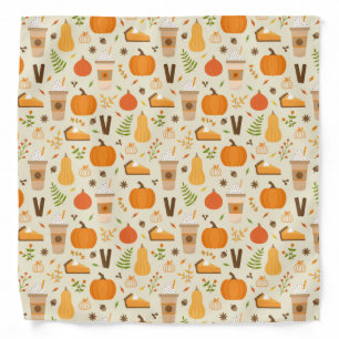 Fun Orange Fall Pattern Bandana
