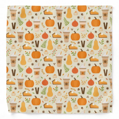 Fun Orange Fall Pattern Bandana