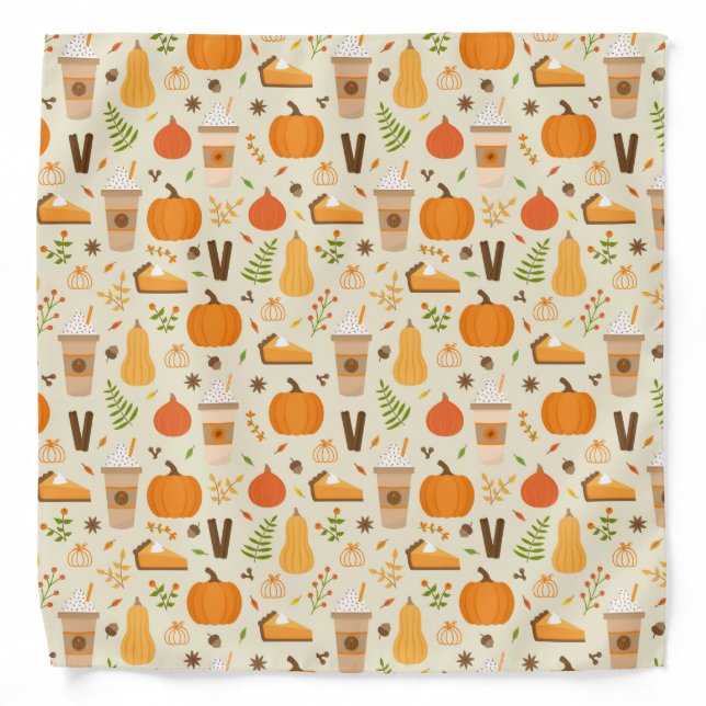 Fun Orange Fall Pattern Bandana (Front)