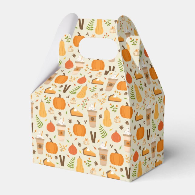 Fun Orange Fall Pattern Favor Boxes (Front Side)