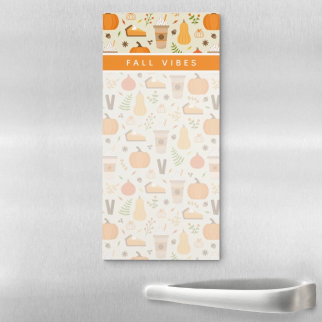 Fun Orange Fall Pattern Magnetic Notepad (In Situ)