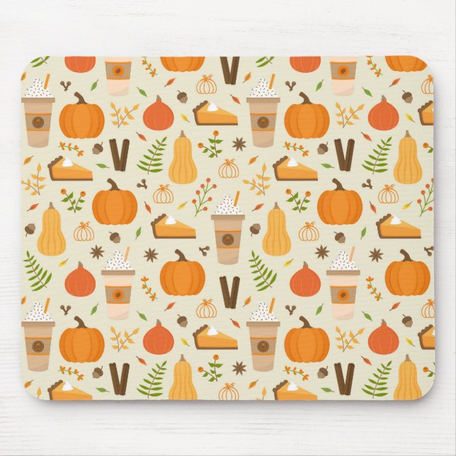 Fun Orange Fall Pattern Mouse Pad (Front)