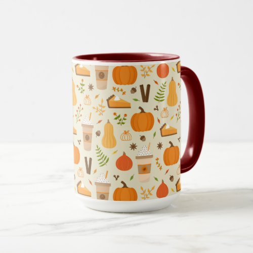 Fun Orange Fall Pattern Mug