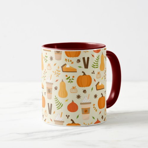 Fun Orange Fall Pattern Mug