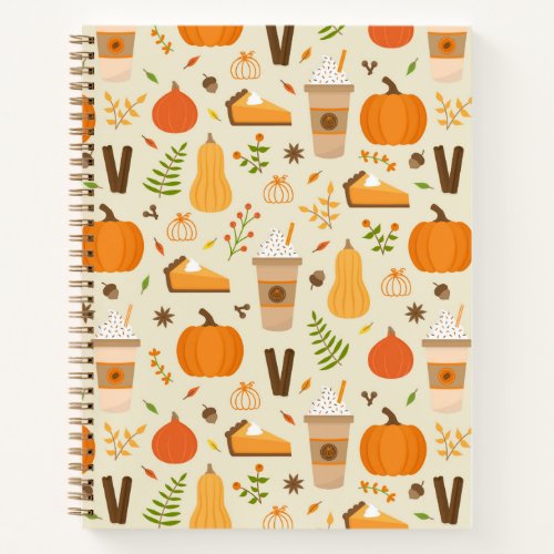 Fun Orange Fall Pattern Notebook