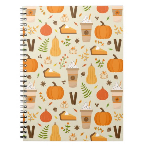 Fun Orange Fall Pattern Notebook