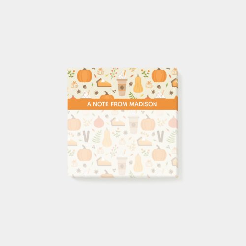 Fun Orange Fall Pattern Post_it Notes