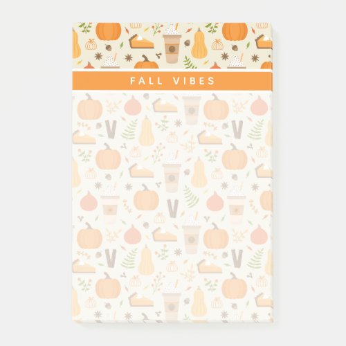 Fun Orange Fall Pattern Post_it Notes