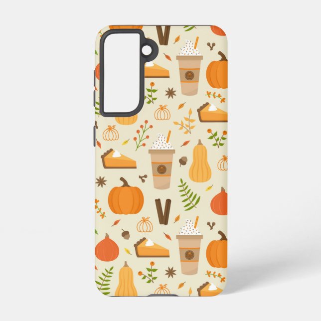 Fun Orange Fall Pattern Samsung Galaxy Case (Back)