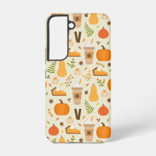 Fun Orange Fall Pattern Samsung Galaxy S22 Case
