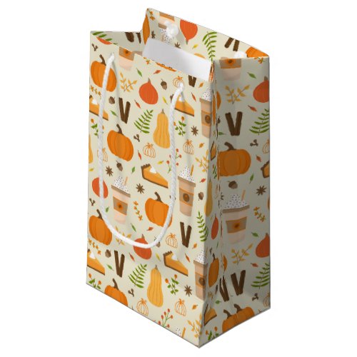 Fun Orange Fall Pattern Small Gift Bag