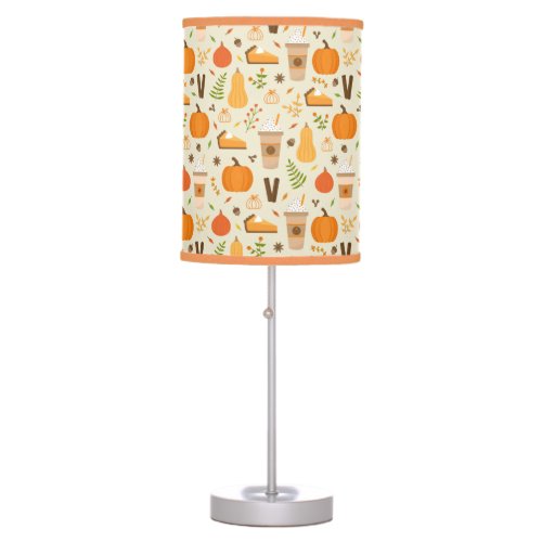 Fun Orange Fall Pattern Table Lamp