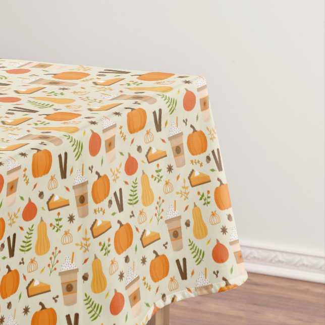 Fun Orange Fall Pattern Tablecloth (In Situ)