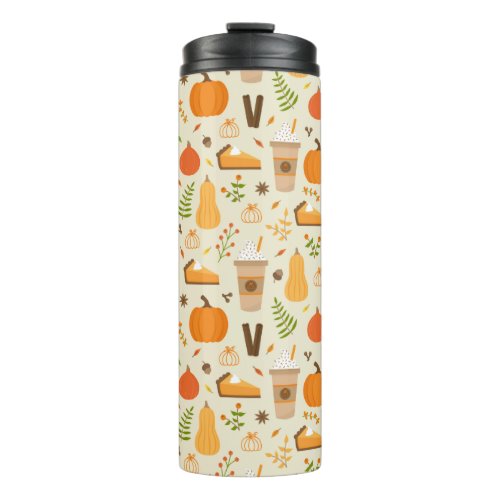 Fun Orange Fall Pattern Thermal Tumbler