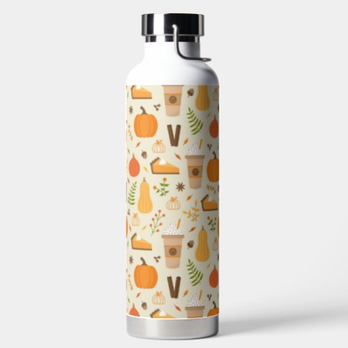 Fun Orange Fall Pattern Water Bottle