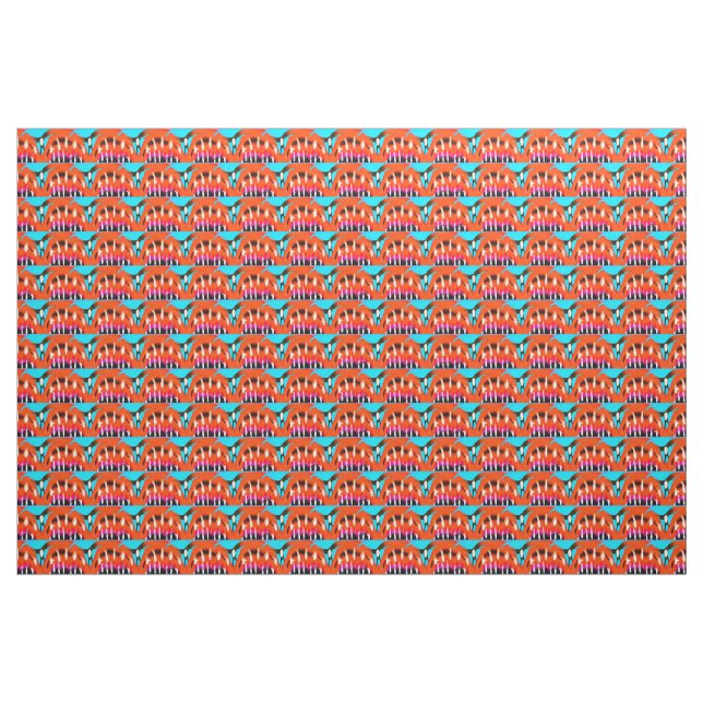 Fun orange fashion pattern fabric (Yard)