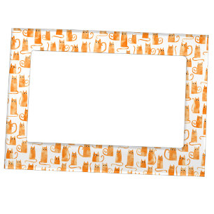 Fun Orange Ginger Cat Magnetic Frame