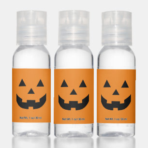 Fun orange Jack o lantern Halloween favors Hand Sanitizer