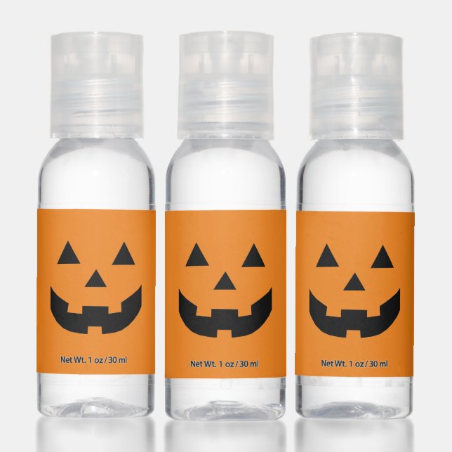 Fun orange Jack o lantern Halloween favors  Hand Sanitizer (Set)