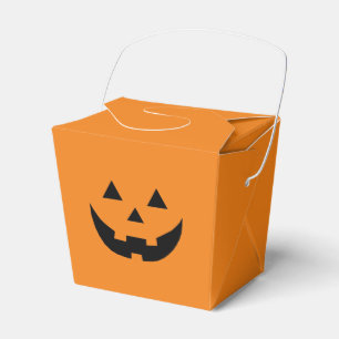 Fun orange Jack o lantern pumpkin face Halloween Favor Boxes