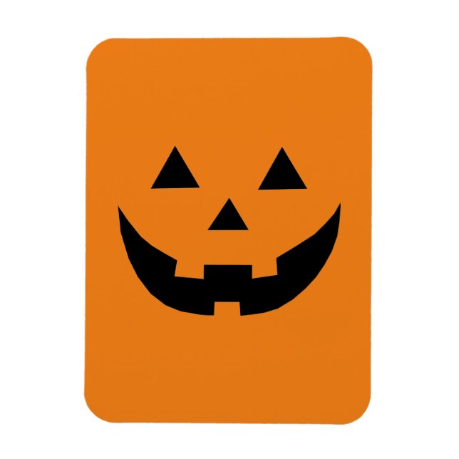 Fun orange jack o lantern pumpkin face Halloween Magnet (Vertical)
