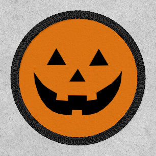 Fun orange Jack o lantern pumpkin face Halloween Patch