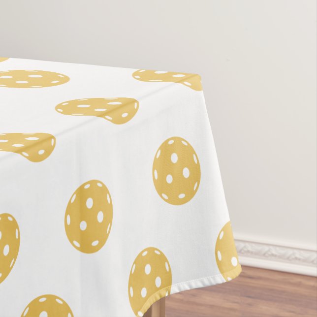 Fun Orange Pickleball Pattern Tablecloth (In Situ)