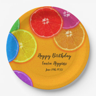 Fun orange slices Birthday Party Paper Plates