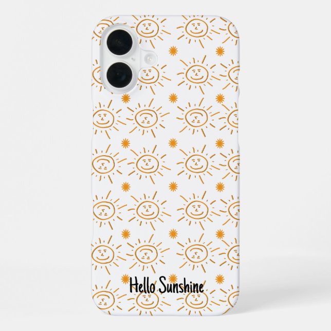 Fun Orange Sunshine Face Pattern Custom iPhone Case (Back)