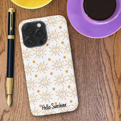 Fun Orange Sunshine Face Pattern Custom