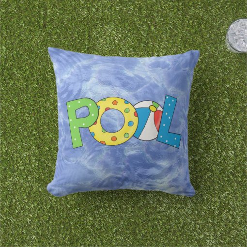 Fun outdoor pool throw pillow Zazzle