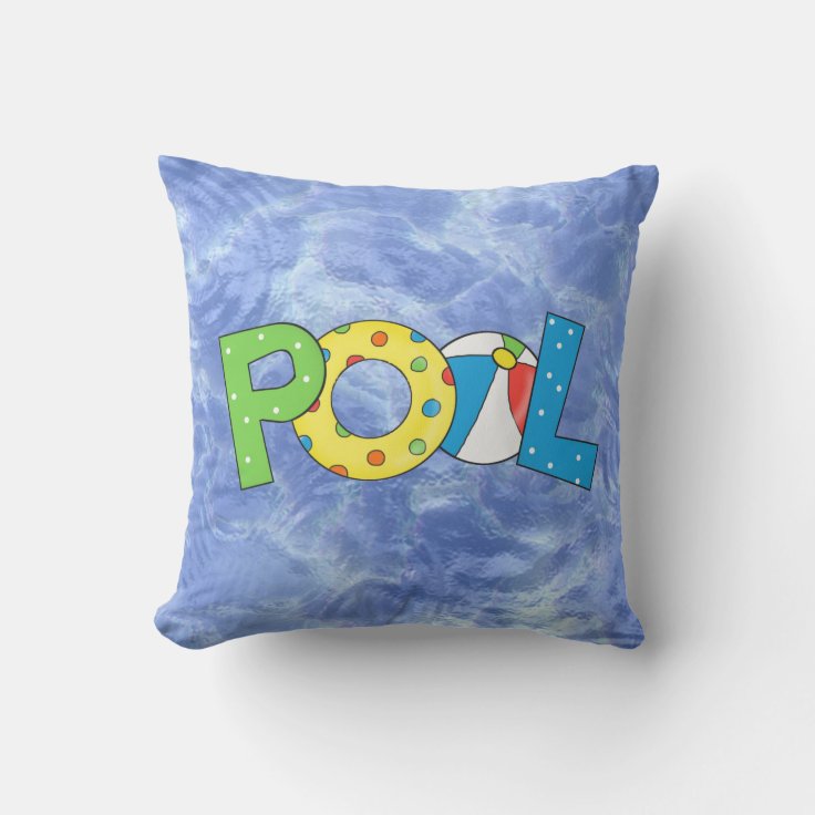 Fun outdoor pool throw pillow Zazzle
