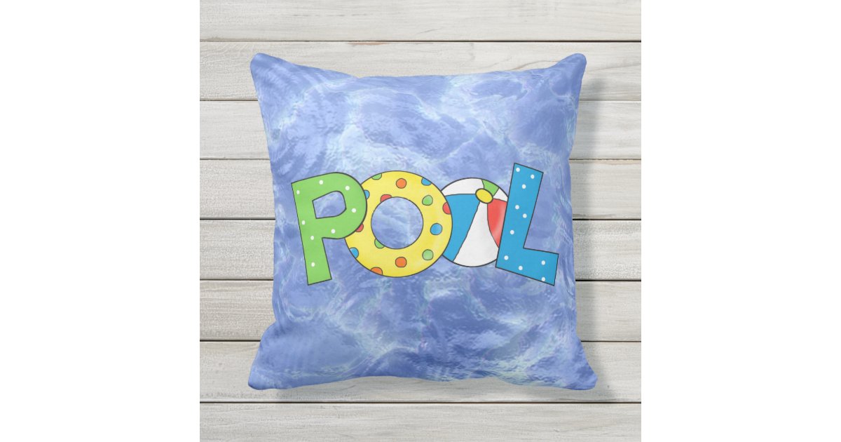 Fun outdoor pool throw pillow