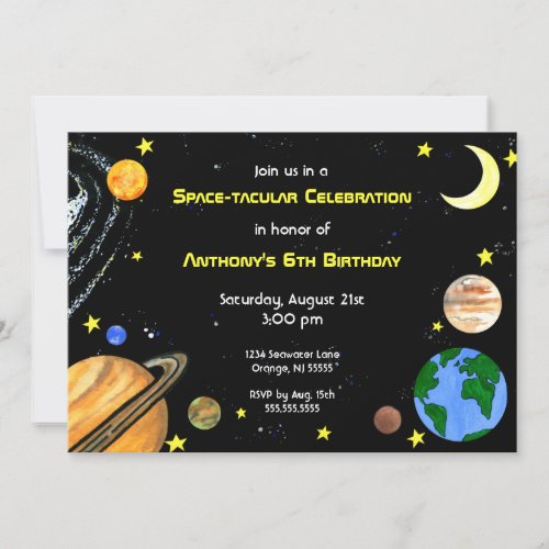 Fun Outer Space Invitation