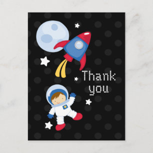 Fun outerspace astronaut thank you postcard