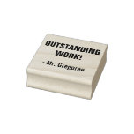 [ Thumbnail: Fun "Outstanding Work!" Commendation Rubber Stamp ]
