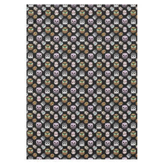 Fun Owl Pattern on Black Background Tablecloth